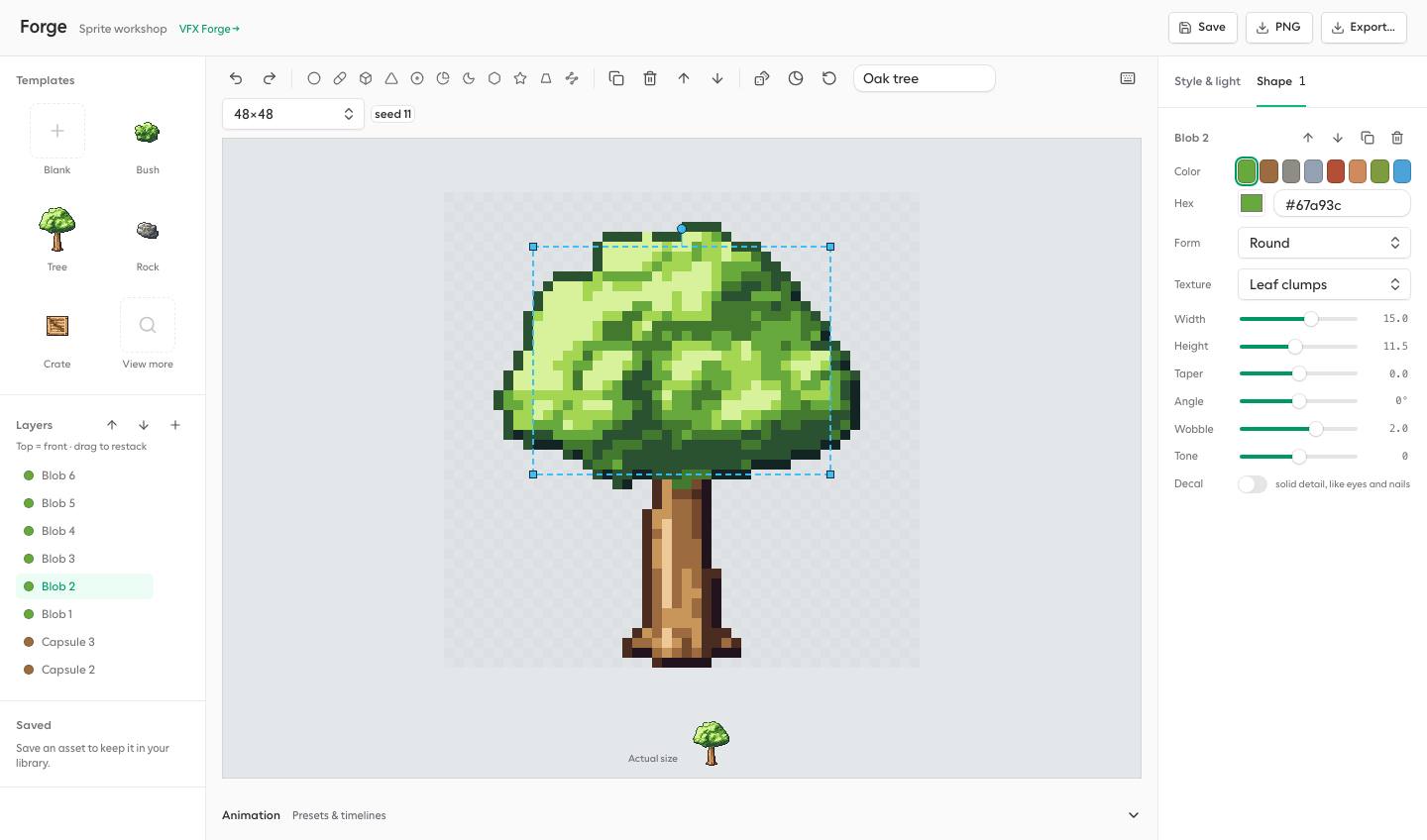 The Sprite Forge editor