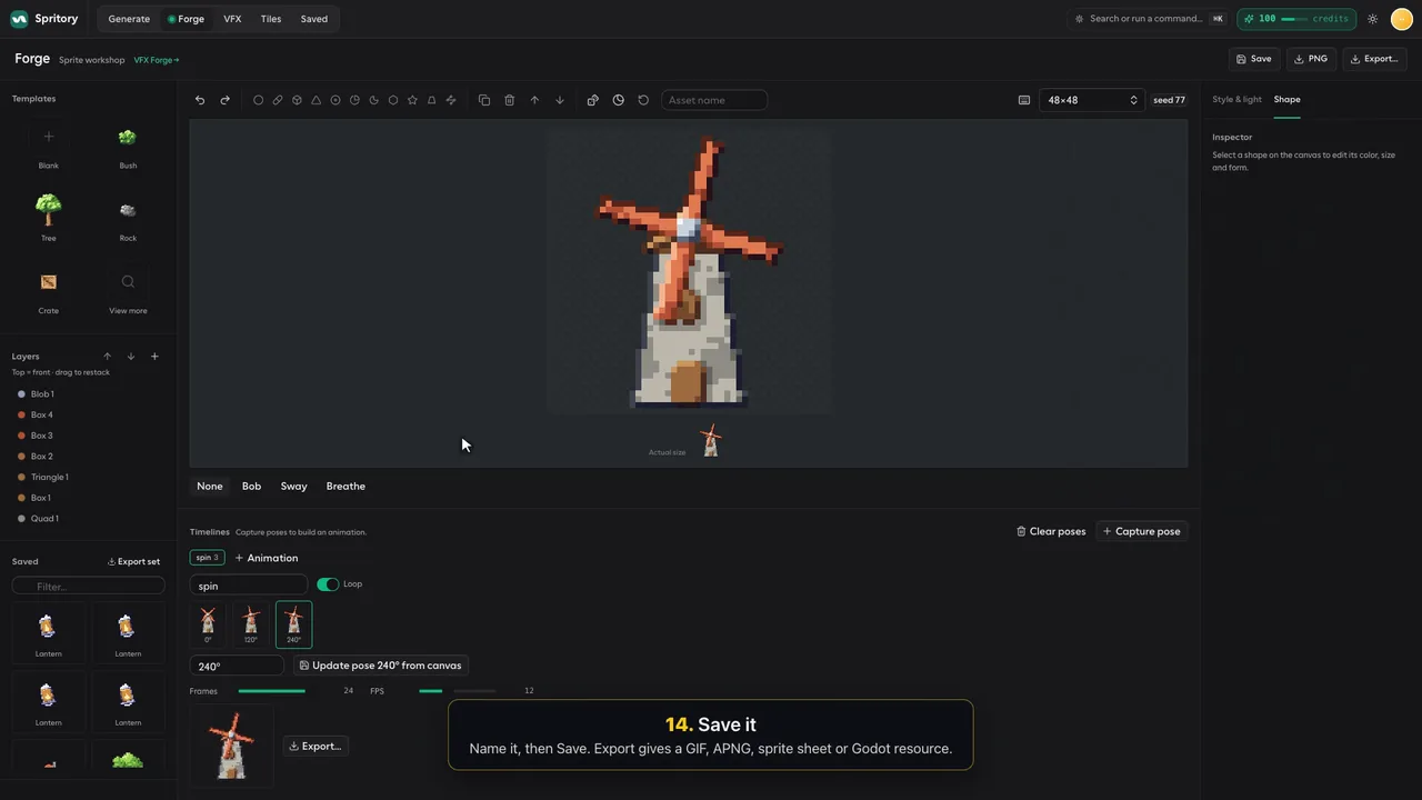 The finished windmill named and ready to save